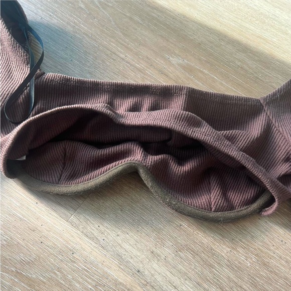 Princess Polly Brown Long Sleeve crop top with wired cups - Picture 5 of 5